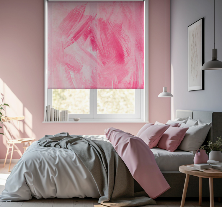 Dark pink brush strokes Master bedroom blind - TenStickers