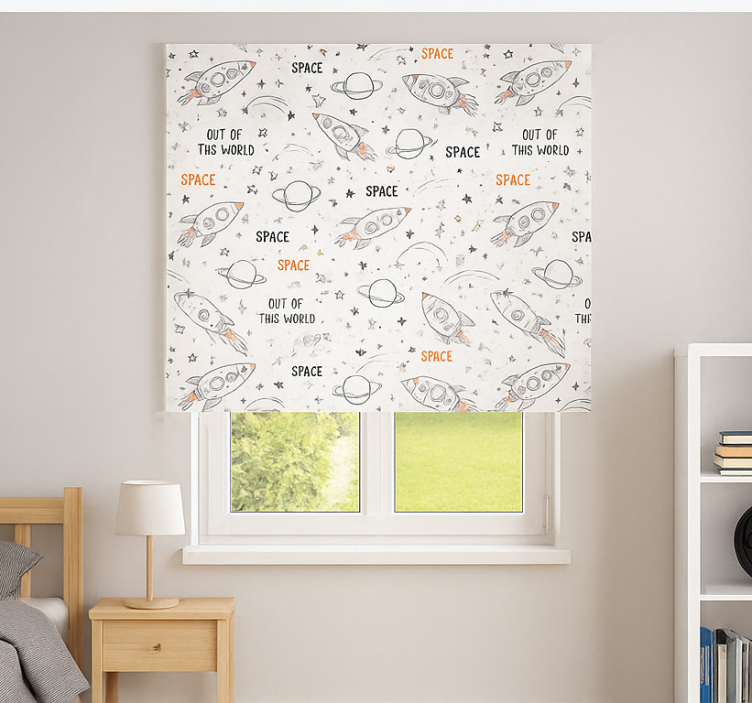 Drawn space pattern teenage  roller blind - TenStickers