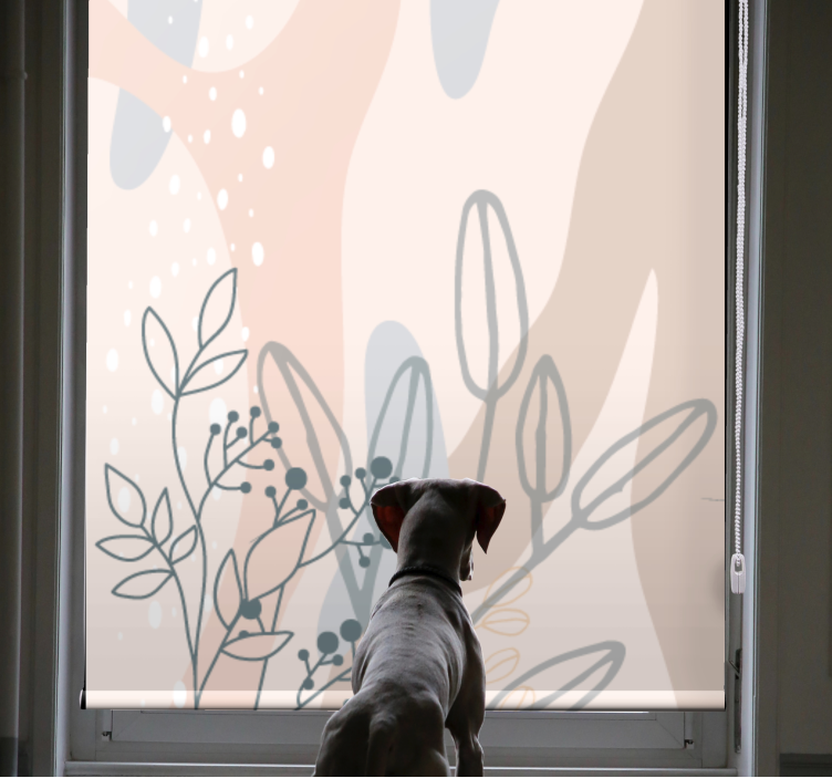 Elegant Floral Silhouette flowers and plant blind - TenStickers