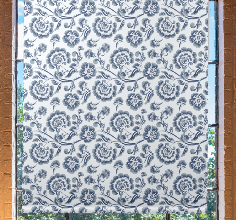 Elegant grey theme flower blind - TenStickers
