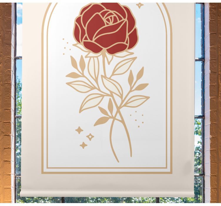 Beige arched rose elegant blind - TenStickers