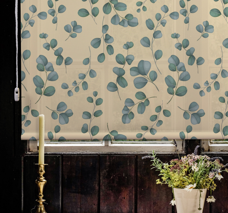 Eucalyptus Leaf Pattern flowers and plant blind - TenStickers