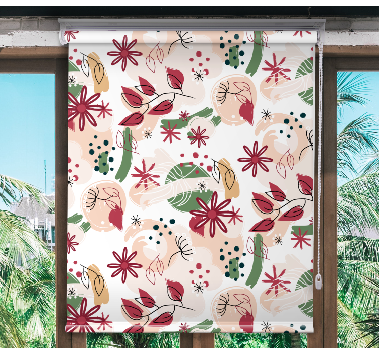 Floral Abstract Pattern flowers and plant blind - TenStickers