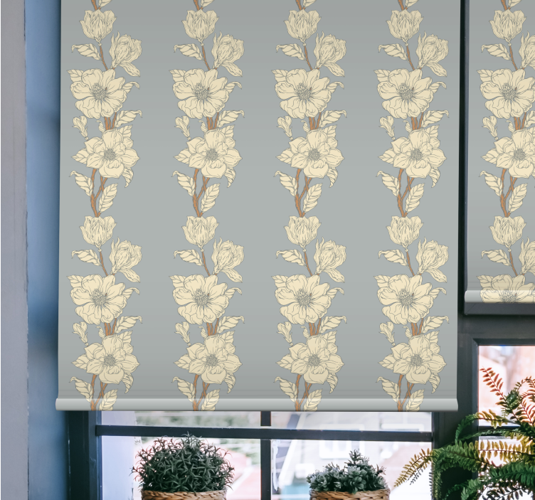 Vertical elegant pattern flower blind - TenStickers