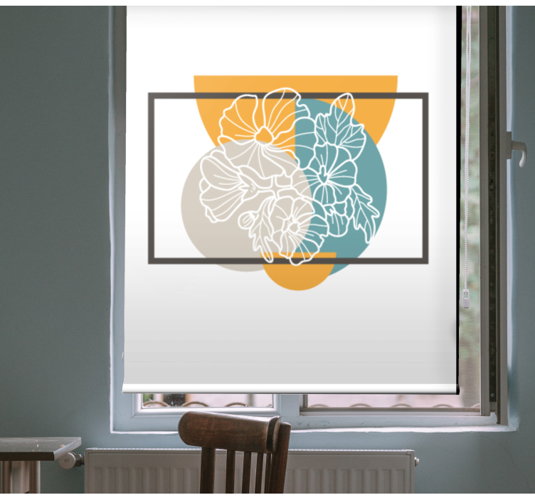 Minimalist abstract frame flowers and plant blind - TenStickers