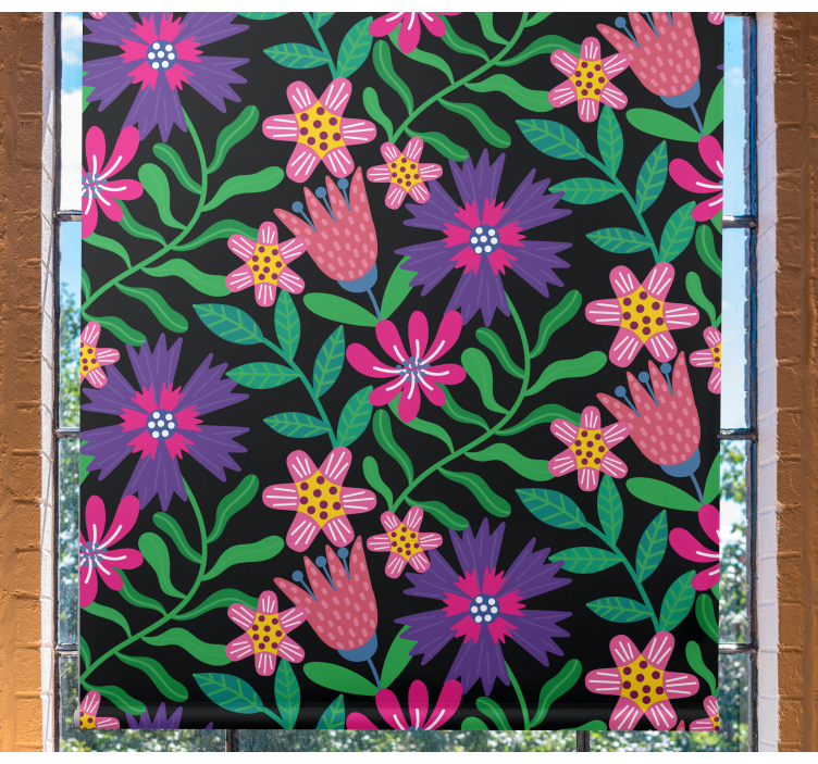 Floral Harmony Design flowers and plant blind - TenStickers