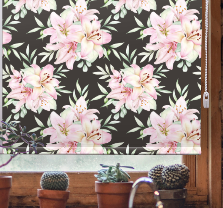 Lily pattern flowers and plant blind - TenStickers