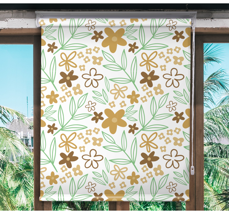 Floral Motif Design flowers and plant blind - TenStickers