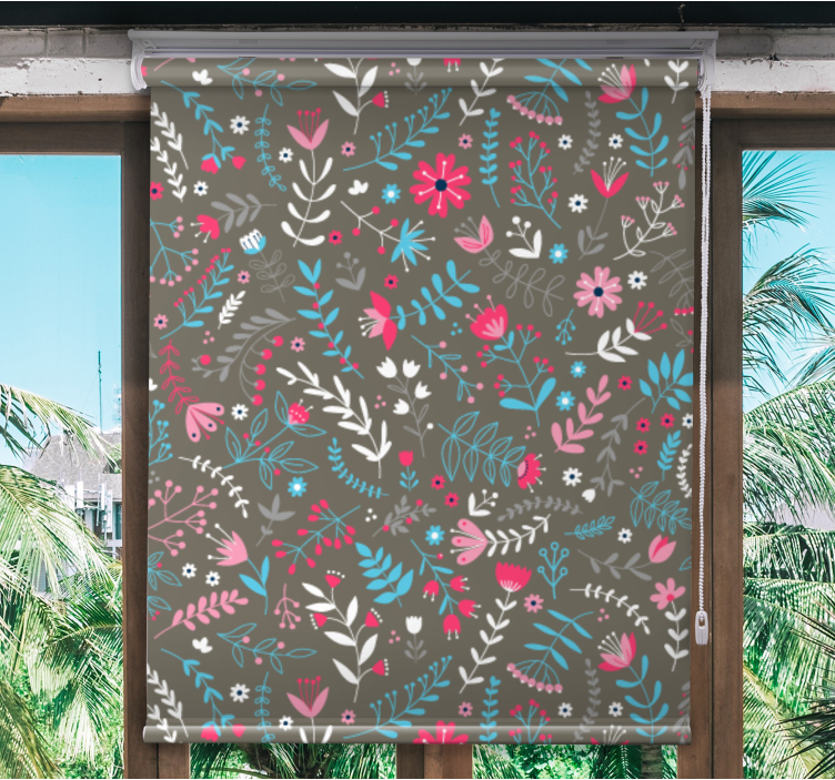 Colorful ditsy motif flowers and plant blind - TenStickers