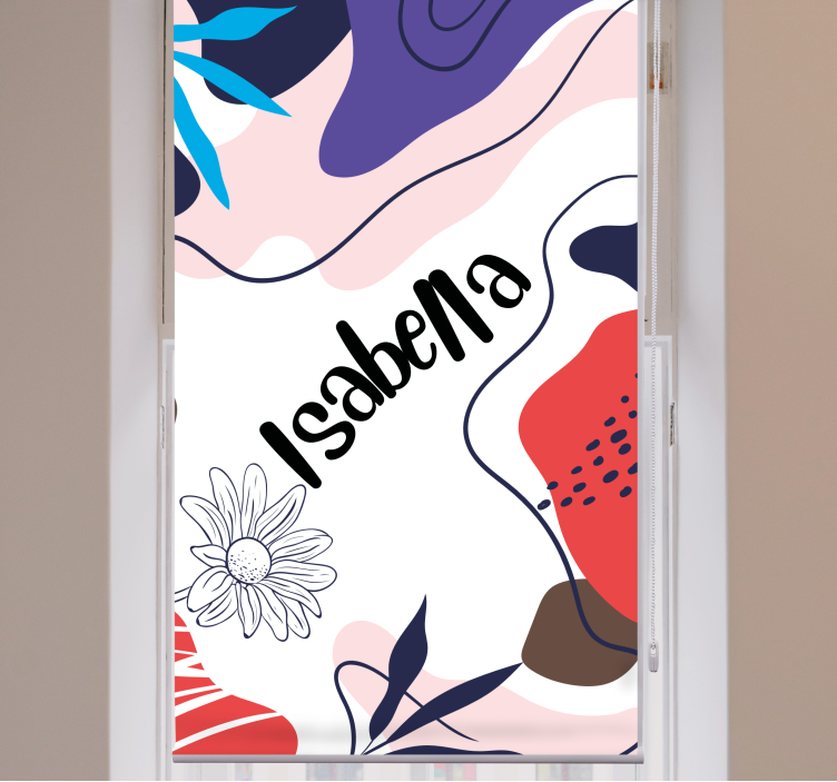 Floral name motif modern blind - TenStickers