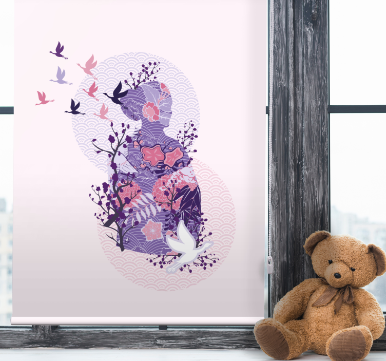 Floral Silhouette Art flowers and plant blind - TenStickers
