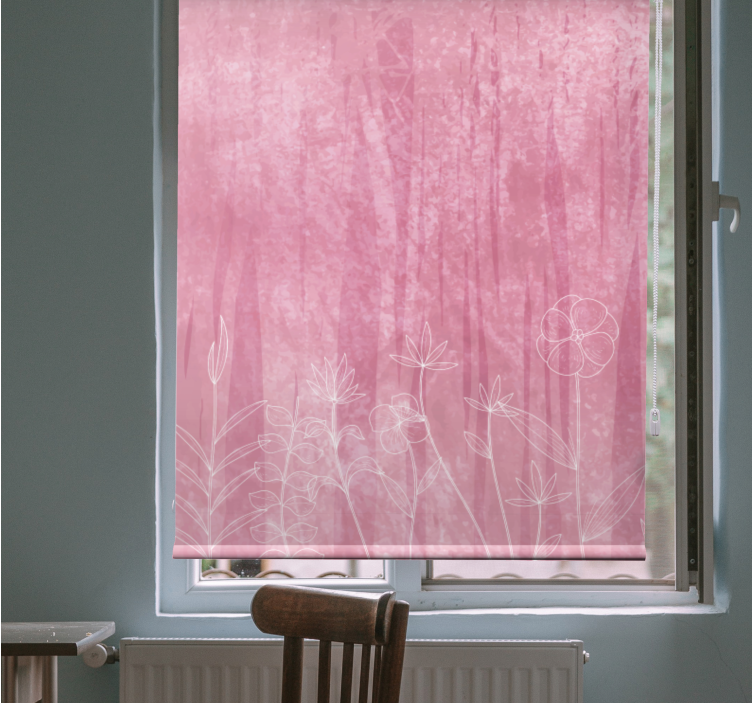 Floral silhouette design flowers and plant blind - TenStickers