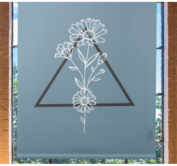 Elegant triangle motif flowers and plant blind - TenStickers