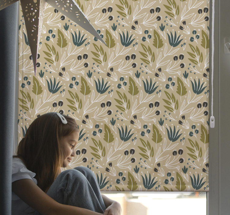 Flowers Classic roller blind - TenStickers