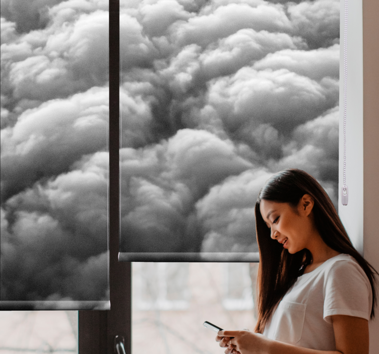 Fluffy pattern cloud blind - TenStickers