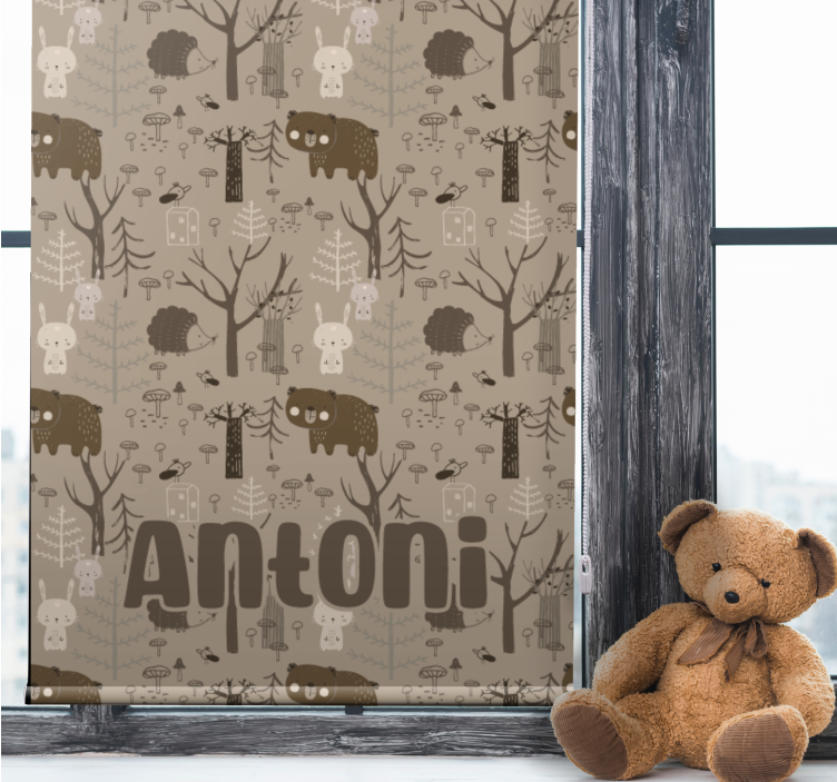 Forest animal theme childrens blind - TenStickers