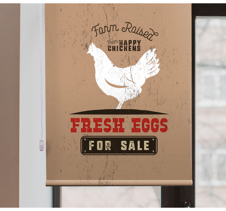 FRESH EGGS SIGN customised blind - TenStickers