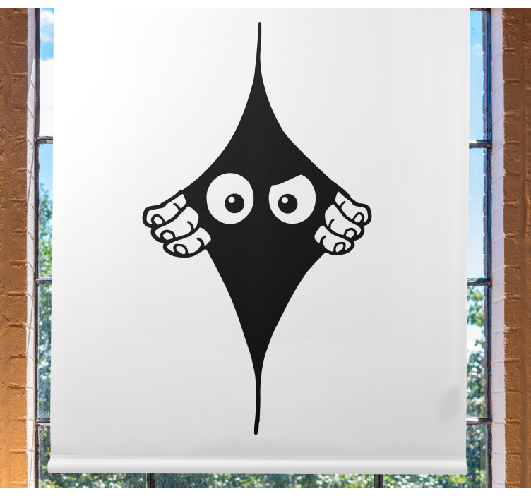 Funny monocolor peeking eyes roller blind - TenStickers