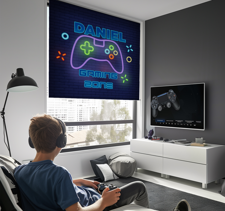 Gaming zone customised blind - TenStickers