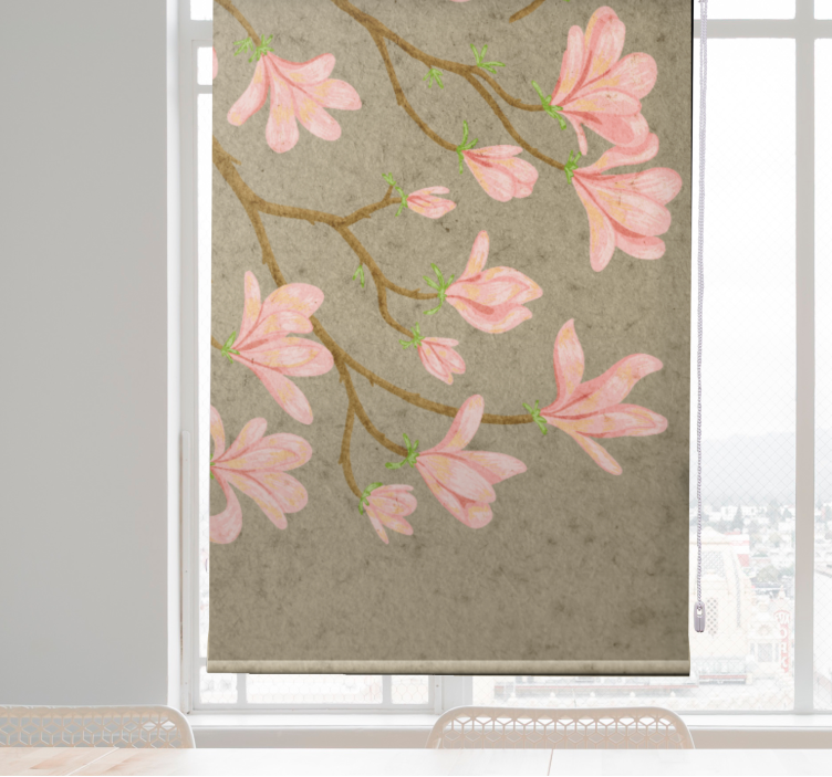 Gentle Pink Flowers flowers and plant blind - TenStickers
