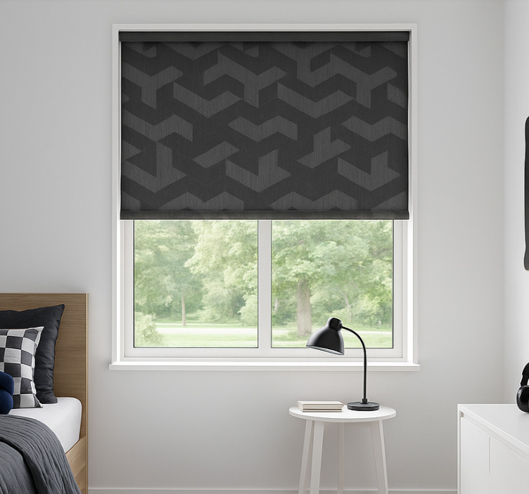 Geometric dark forms teenage  roller blind - TenStickers