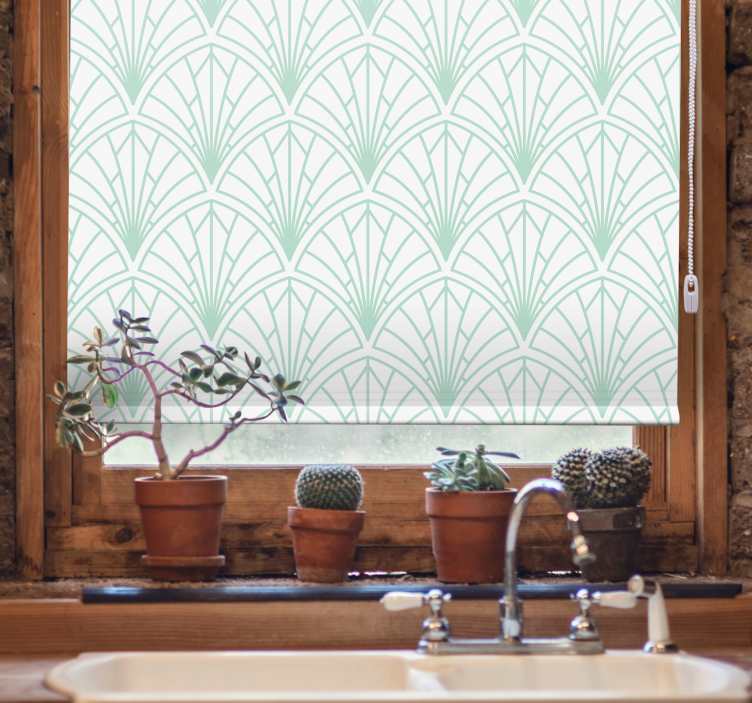 Geometric green leaf design texture and pattern blind - TenStickers