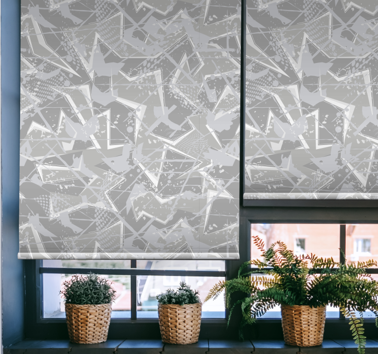 Geometric Grey Patterns texture and pattern blind - TenStickers