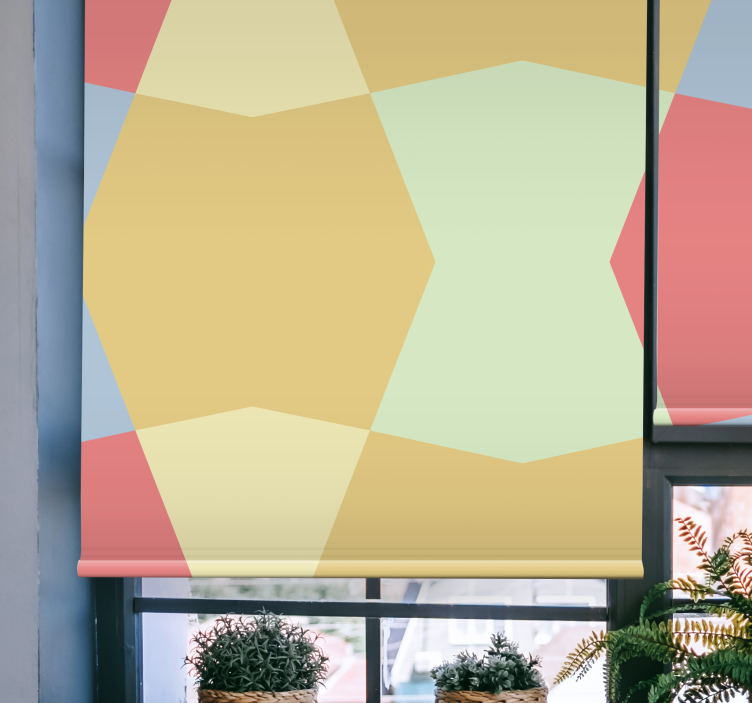 Geometric Pastels plain roller blind - TenStickers