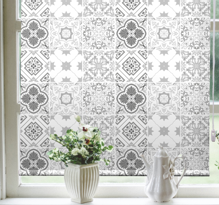 Geometric Pattern Tiles funky roller blind - TenStickers