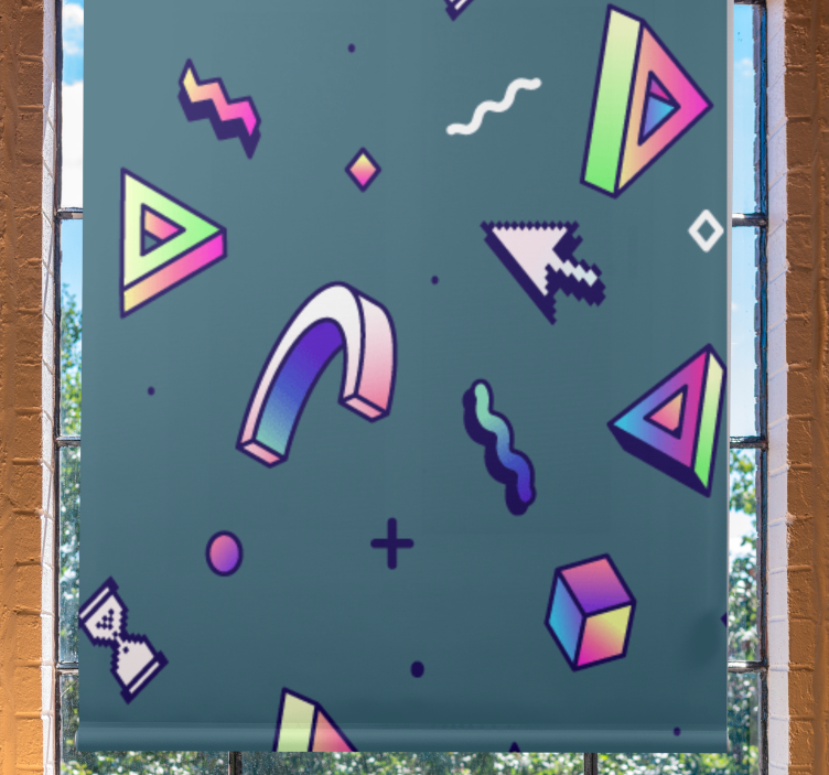 Geometric Playful Shapes funky roller blind - TenStickers