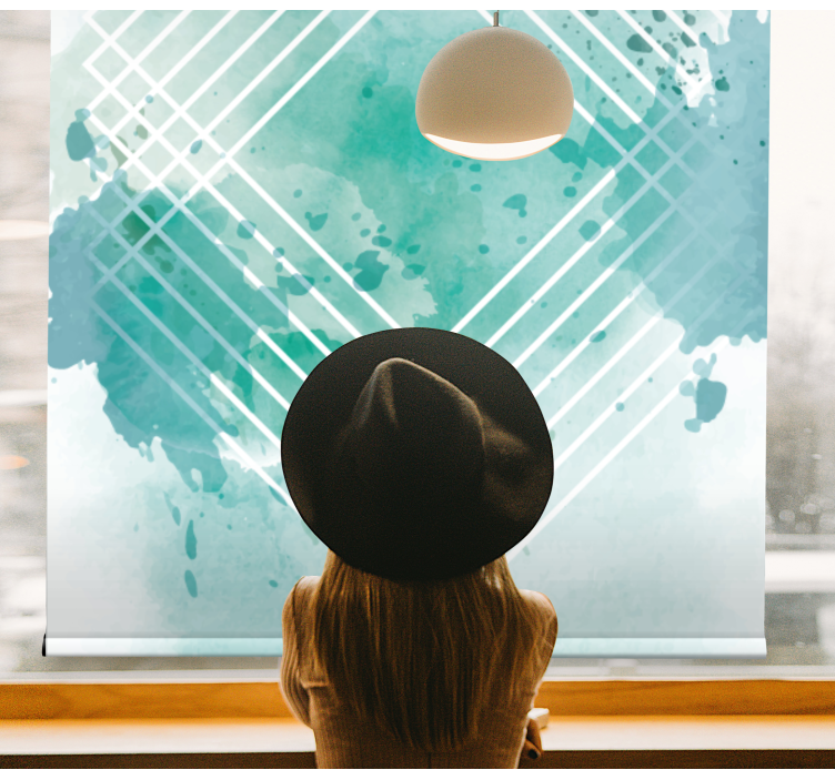 Geometric Watercolor Pattern modern blind - TenStickers