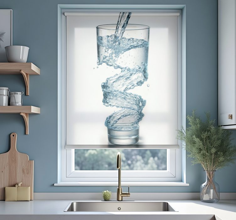 Glass of water  kitchen blind - TenStickers