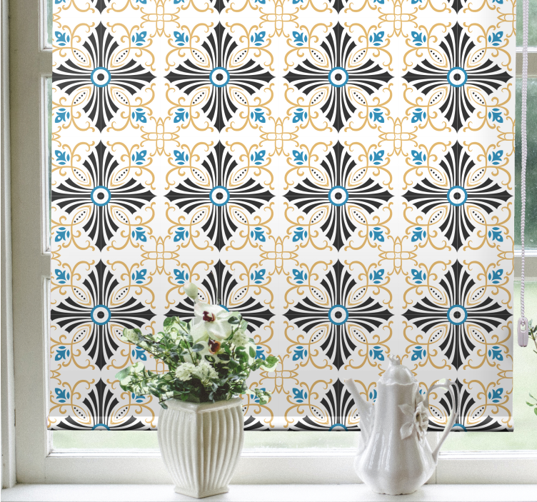 Graceful botanical motif kitchen blind - TenStickers
