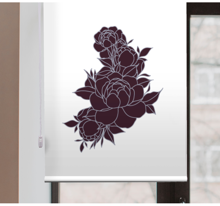 Graceful black roses flower blind - TenStickers