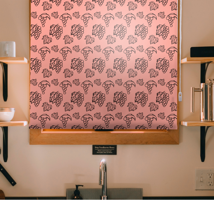 Grapes and Leaves Pattern fruit and vegetable blind - TenStickers