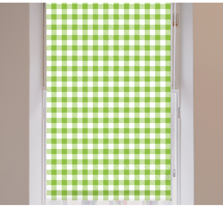 Green checkered pattern kitchen blind - TenStickers