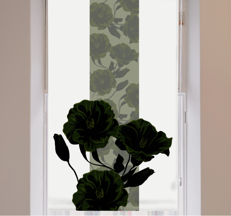 Green rose arrengment flowers and plant blind - TenStickers