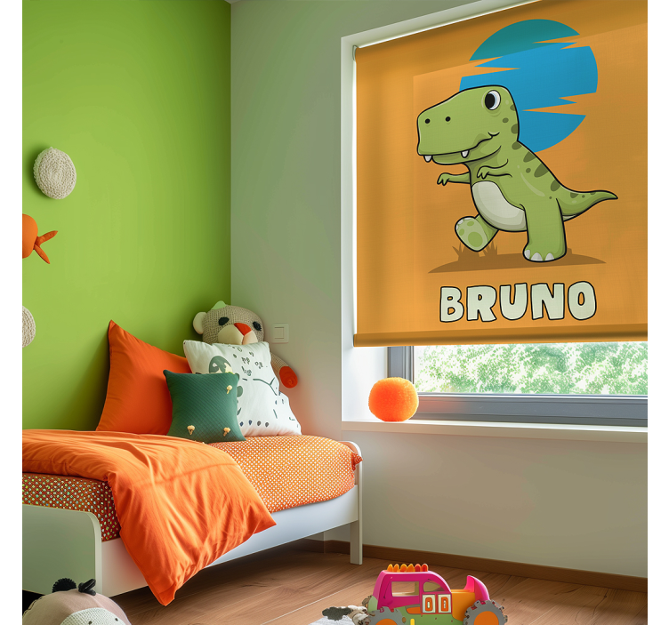 Green T-Rex Custom printed window blind - TenStickers