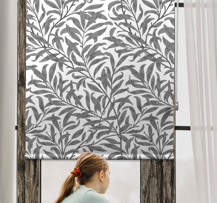 Grey Botanical Motif flower blind - TenStickers