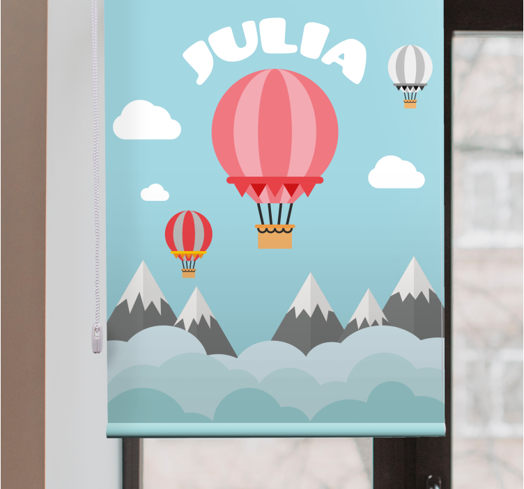 Hot air balloons with name childrens blind - TenStickers