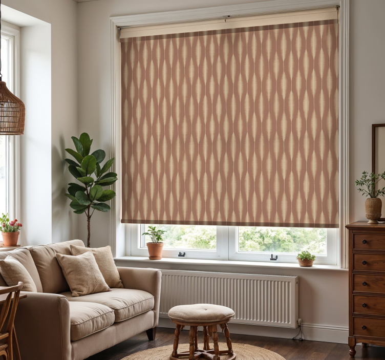 "Ikat Kasuri" Mocha Mousse master bedroom blind - TenStickers