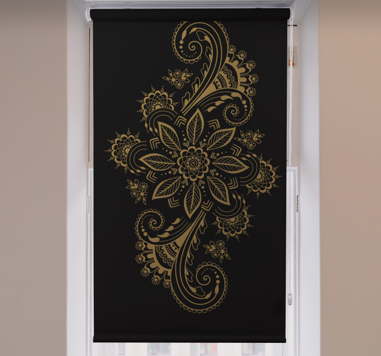 Intricate Golden Florals flower blind - TenStickers