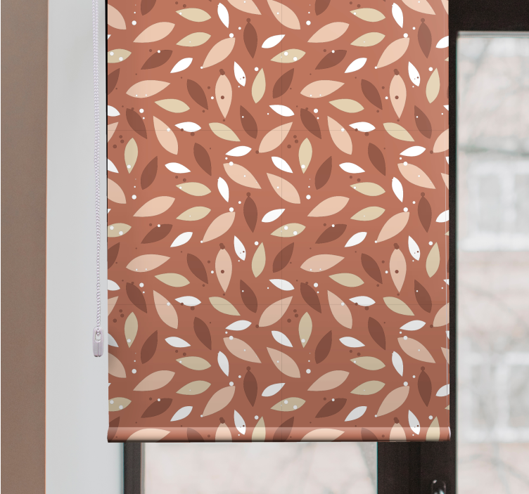 Leafy brown pattern flowers and plant blind - TenStickers