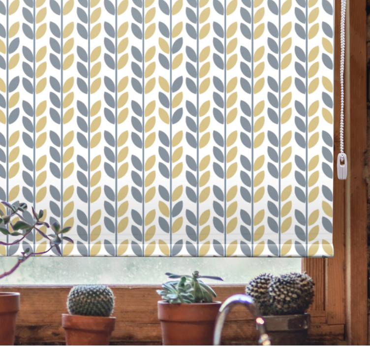 Leafy Vertical Pattern flowers and plant blind - TenStickers