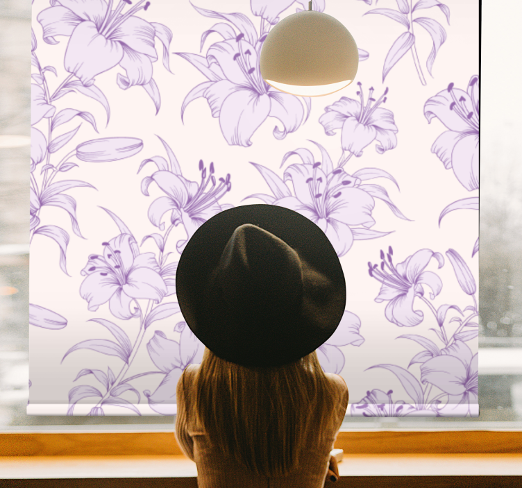 Lilies Floral Pattern flowers and plant blind - TenStickers