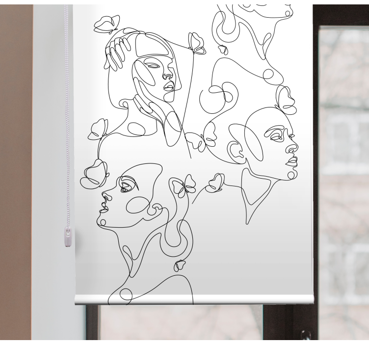 Line Art Faces Blind painting - TenStickers