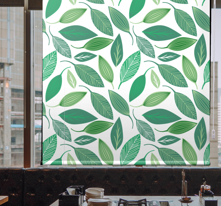 Lively Green Leaves flowers and plant blind - TenStickers