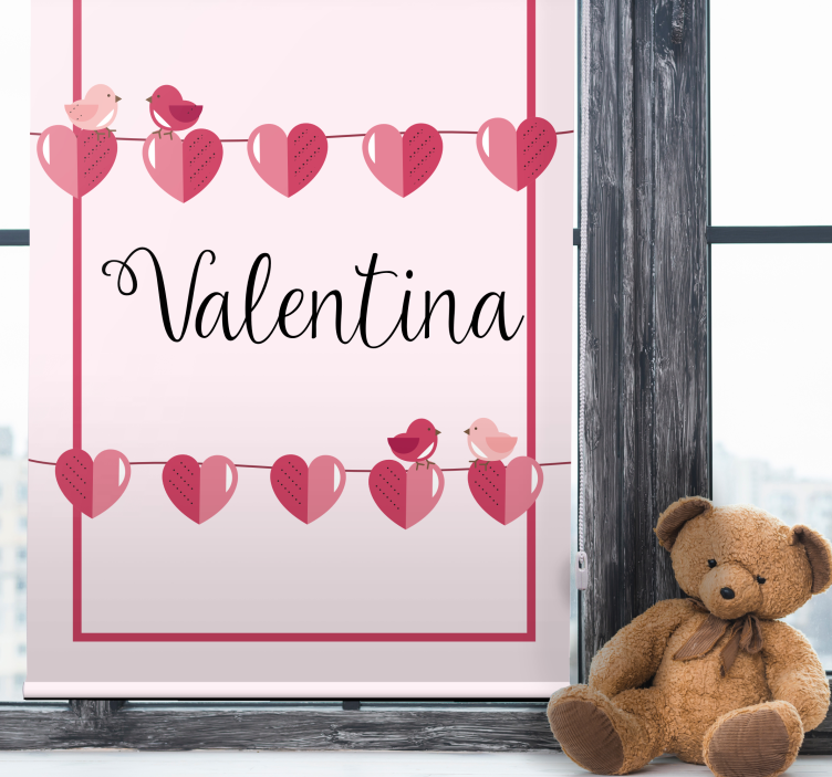 Love hearts and name teenage  roller blind - TenStickers