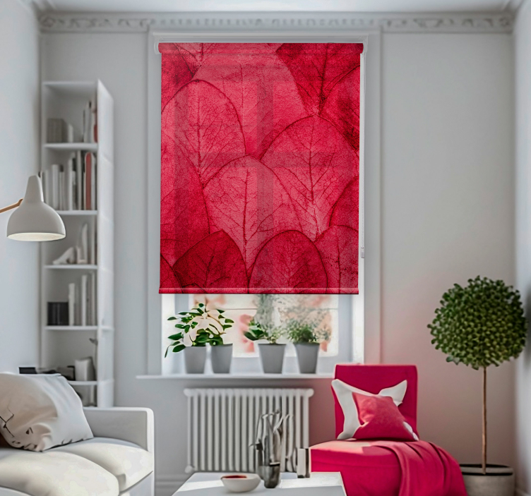 Magenta Purple Leaves Living room blind - TenStickers