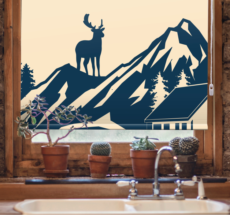 Majestic mountain scene original roller blind - TenStickers